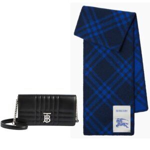 BURBERRY- Equestrian Knight Scarf and Wallet Bundle